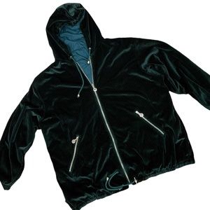 reversible velvet rain jacket